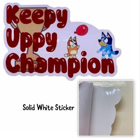 Bluey Sticker Set of 4, Funny Decals, Bingo Muffin Heeler Stickers - Keepy Uppy - Picture 4 of 5